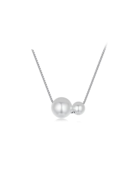 Jare 925 Sterling Silver Imitation Pearl Irregular Minimalist Necklace 0