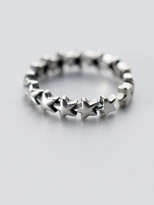 Rosh 925 Sterling Silver  Vintage Star Free Size Ring 3