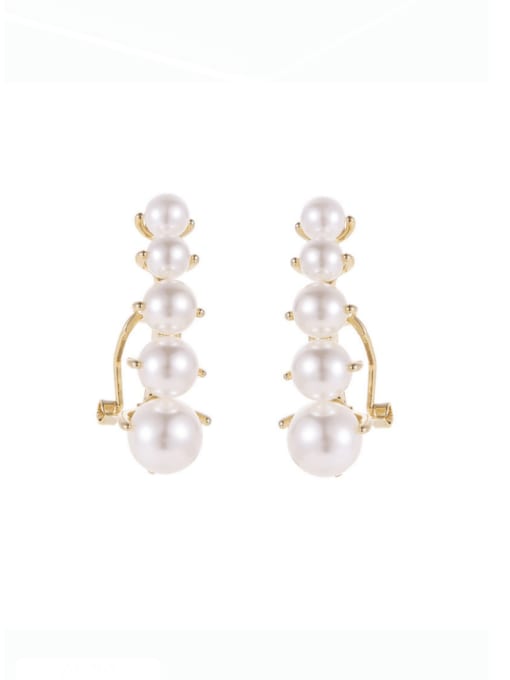 Luxu Brass Imitation Pearl Geometric Minimalist Drop Earring 0