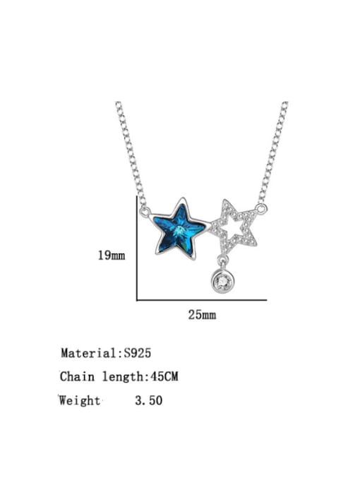 BC-Swarovski Elements 925 Sterling Silver Austrian Crystal Pentagram Classic Necklace 4