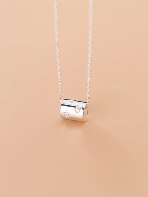 Rosh 925 Sterling Silver Minimalist  fashion cylinder Necklace 1