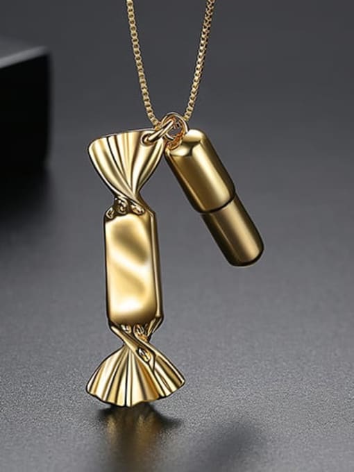 gold Copper Minimalist Personality Candy Pendant Necklace