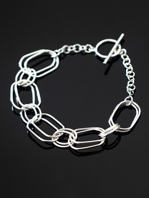 Rosh 925 Sterling Silver Geometric Minimalist Strand Bracelet 1