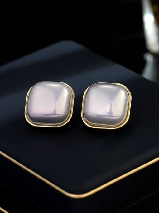 Luxu Brass Geometric Minimalist Stud Earring 1