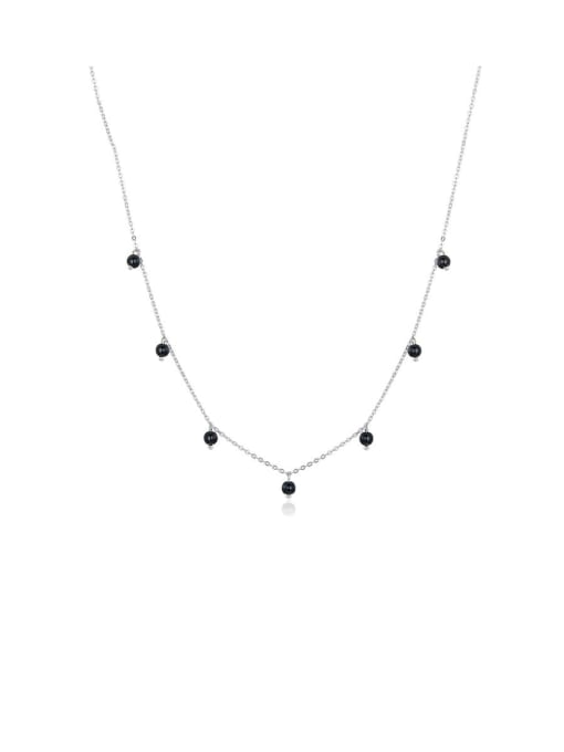 Jare 925 Sterling Silver With 14k White Gold Plated Minimalist Clavicle Necklaces