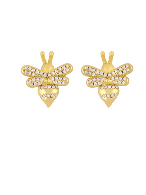 CC Brass Cubic Zirconia Butterfly Dainty Stud Earring 3