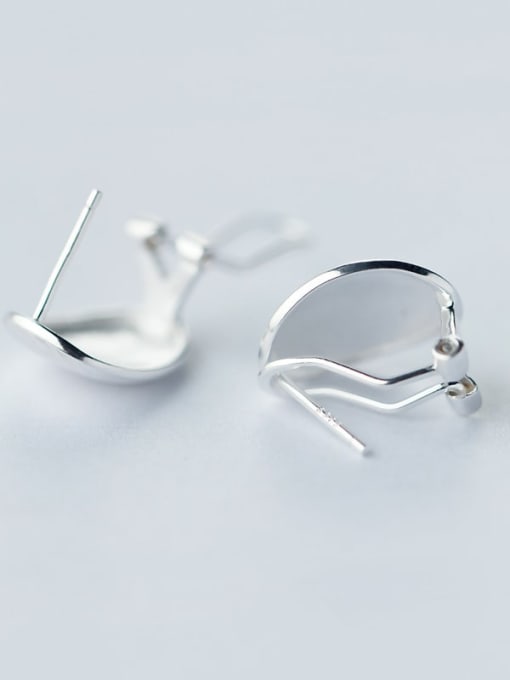 Rosh 925 Sterling Silver Smooth Geometric Minimalist Stud Earring 1