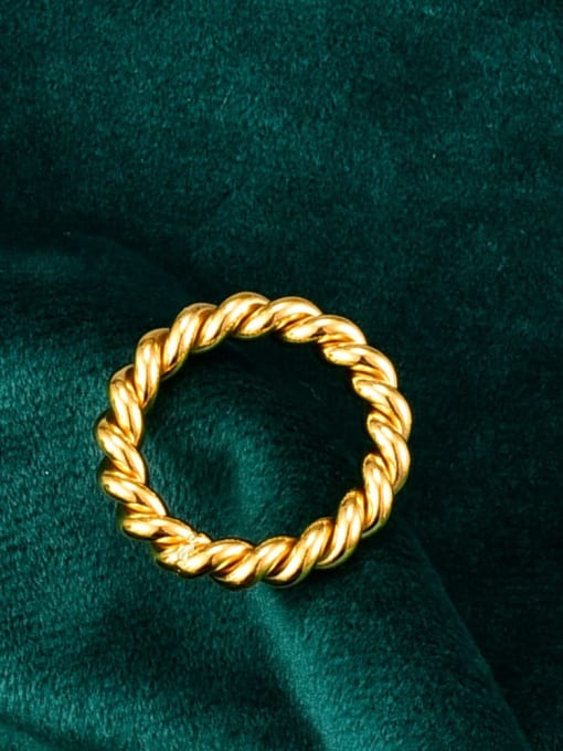 A TEEM Titanium Irregular Minimalist Twist rope Ring 3