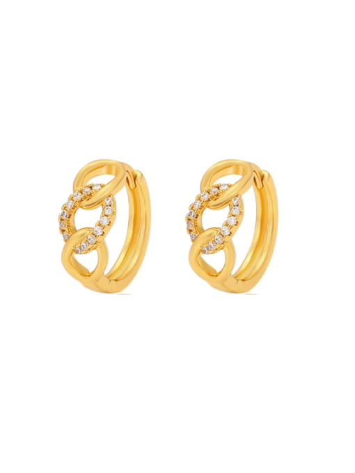 24K Gold Plated Alloy Rhinestone Geometric Minimalist Stud Earring