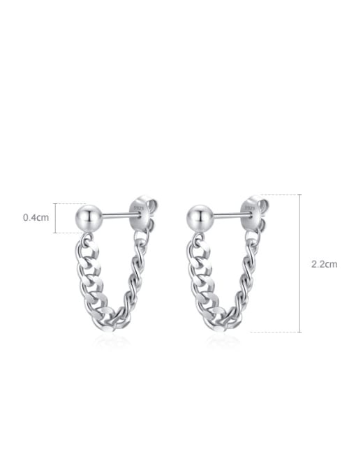 MODN 925 Sterling Silver Geometric Chain Minimalist Drop Earring 3