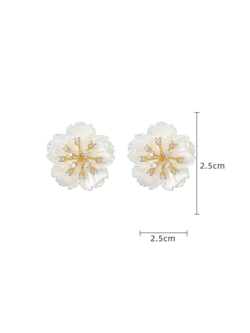 Luxu Brass Shell Flower Trend Stud Earring 3
