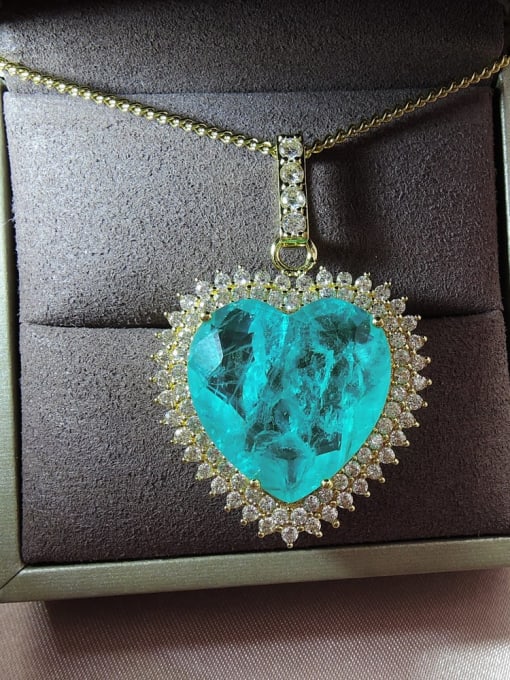 ROSS Brass Cubic Zirconia Heart Luxury Necklace 1