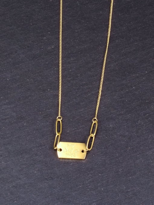 A TEEM Titanium Letter Geometric Minimalist pendant Necklace