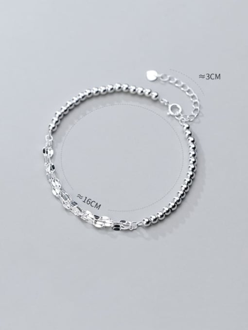 Rosh 925 sterling silver minimalist small silver light Beaded multi-layer twisted bracelet 2