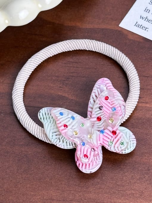 Pink headband 3.6cm Cellulose Acetate Minimalist Butterfly Alloy Hair Rope