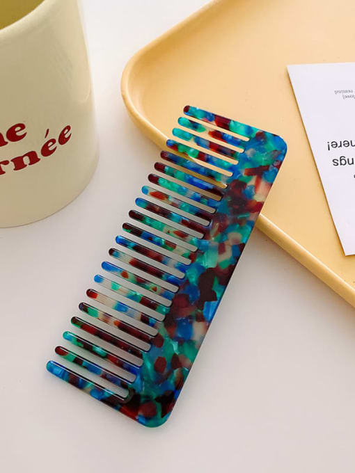 K053 Colorful Green 13cm Cellulose Acetate Trend Irregular Hair Comb