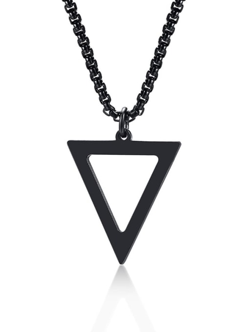 CONG Stainless steel Hollow Triangle Minimalist Necklace 4