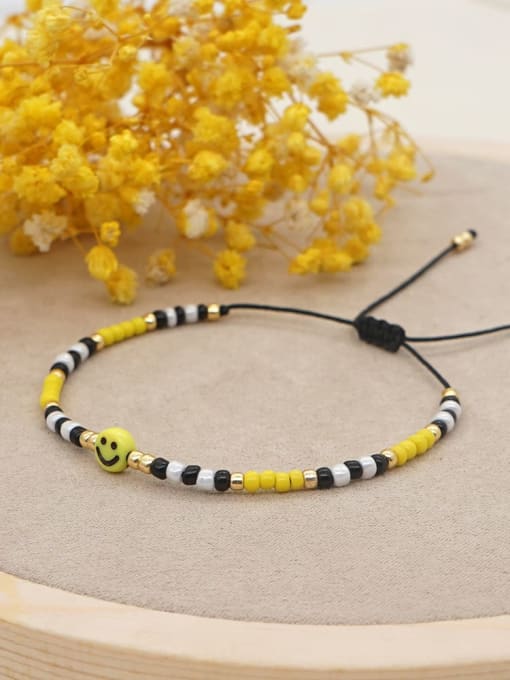 QT B210052E Miyuki Millet Bead Multi Color Acrylic Smiley Bohemia Handmade Weave Bracelet