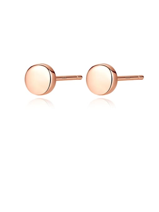 CCUI 925 Sterling Silver Round Minimalist Stud Earring