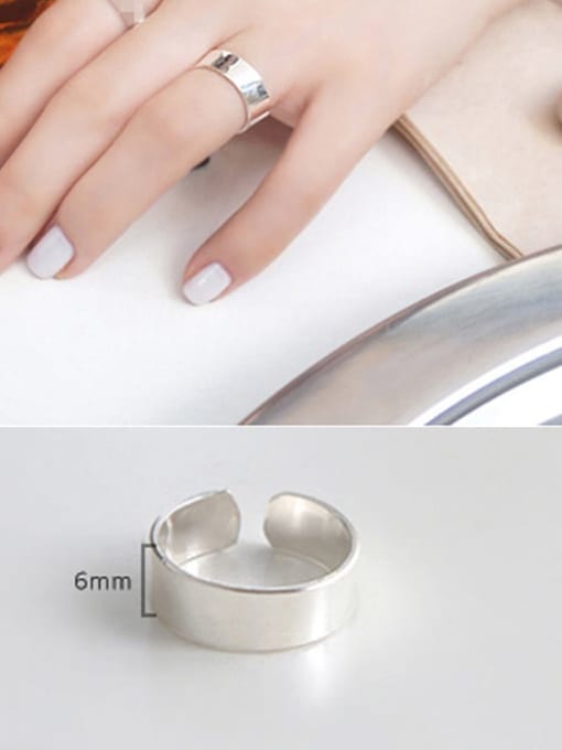 Boomer Cat 925 Sterling Silver Round Minimalist Free SIze Band Ring 1