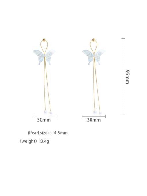 RAIN Brass Shell  Minimalist ButterflyEarring and Necklace Set 2