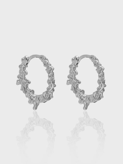 DAKA 925 Sterling Silver Geometric Vintage Huggie Earring