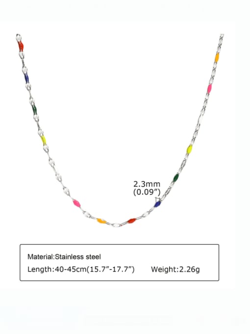 Necklace Length: 40+ 5cm Titanium Steel Enamel Geometric Hip Hop Necklace