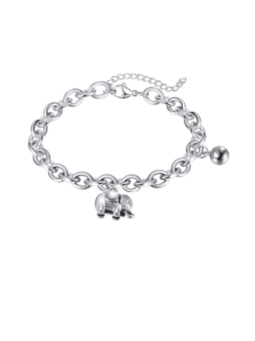Open Sky Titanium Steel Elephant Vintage Link Bracelet