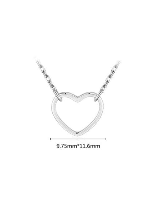 MODN 925 Sterling Silver Minimalist Hollow Heart  Pendant Necklace 2