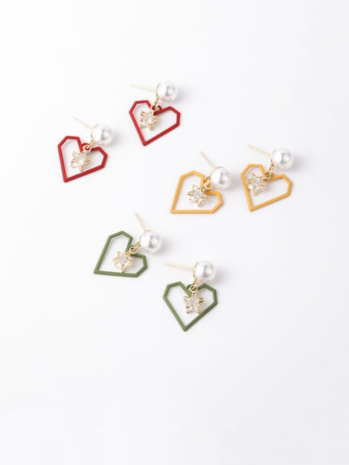 Girlhood Alloy With Imitation Gold Plated Simplistic Drop Earrings