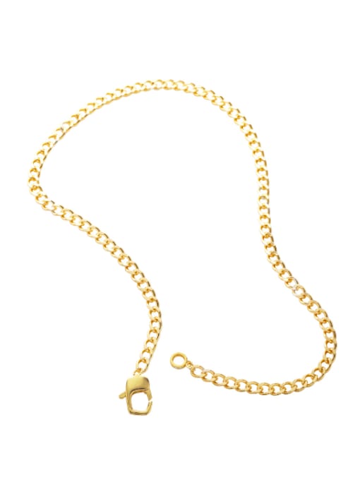 CC Brass Geometric Vintage  Hollow Chain Necklace 0