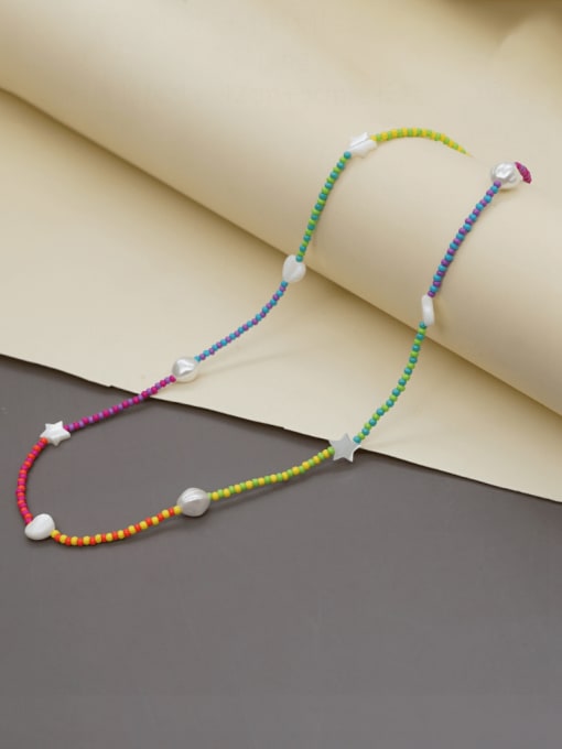 Roxi Zinc Alloy Miyuki Millet Bead Multi Color Heart Hip Hop Beaded Necklace 0
