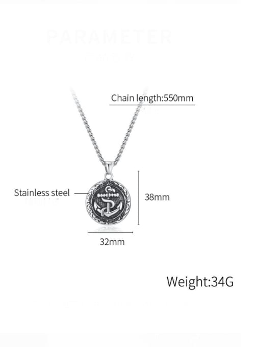 Open Sky Stainless steel Anchor Hip Hop Man Necklace 2
