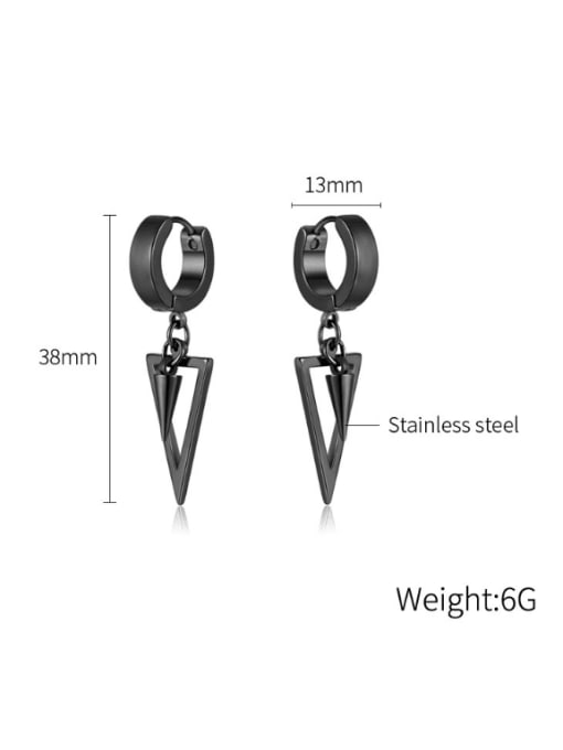Open Sky Titanium Steel Triangle Minimalist Drop Earring 2