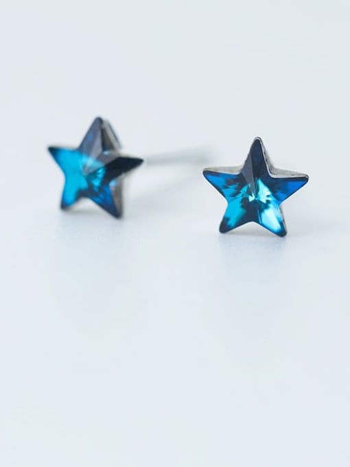 Rosh 925 Sterling Silver Cubic Zirconia Star Minimalist Stud Earring