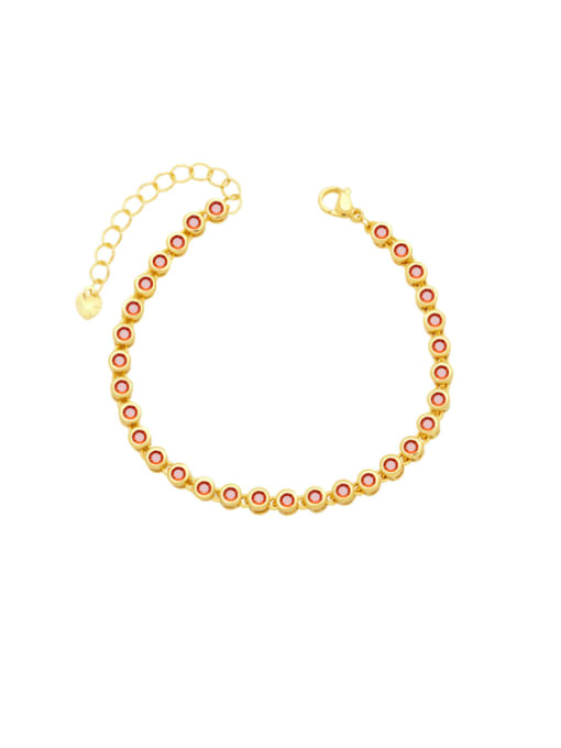 orange Brass Geometric Minimalist Link Bracelet