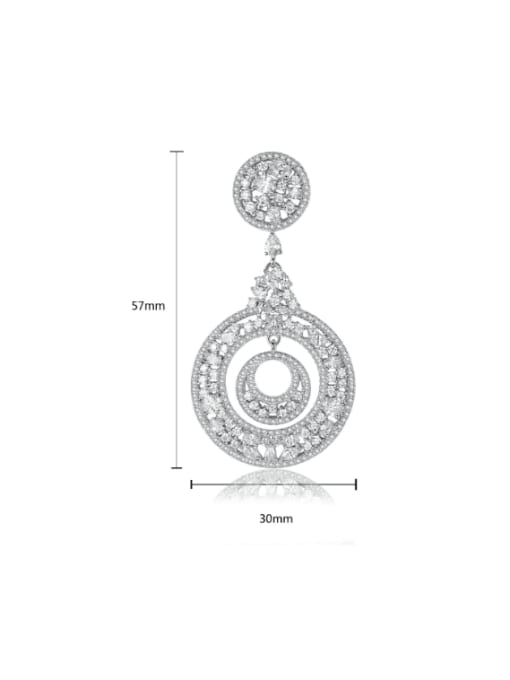 E17101806 Brass Cubic Zirconia Geometric Luxury Cluster Earring
