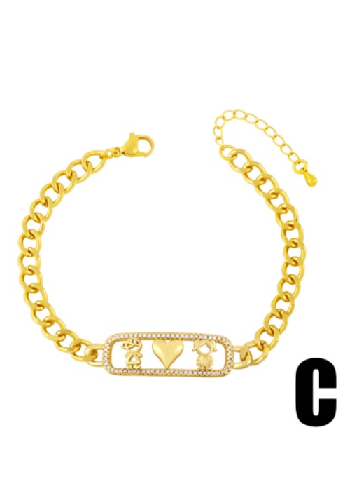 C Brass Cubic Zirconia Ball Vintage Bracelet