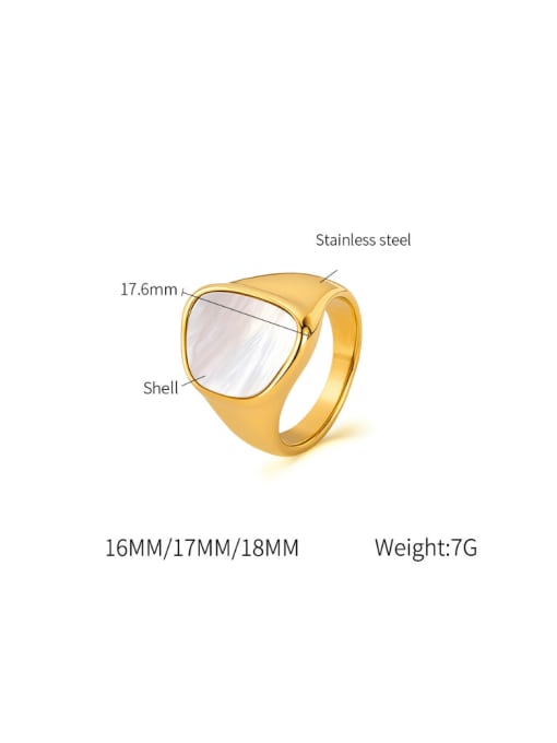 GJ707 Steel Ring Gold No. 8 Stainless steel Shell Geometric Minimalist Band Ring