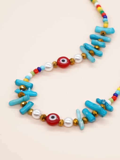 QT N220008A Stainless steel Miyuki Millet Bead Smiley Bohemia Necklace