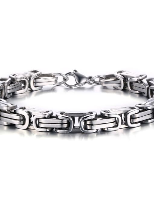 Steel 23cm+ 8.5mm Titanium Steel Irregular Minimalist Link Bracelet