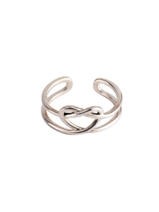 XBOX 925 Sterling Silver Hollow Heart Minimalist  Line Stackable Ring 0