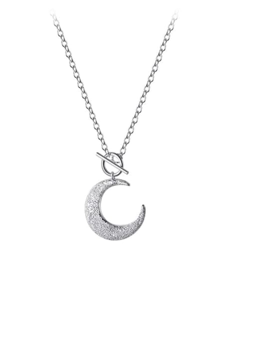 Rosh 925 Sterling Silver Moon Minimalist Necklace 0
