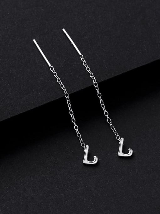 ES2139 ES2164【L】 925 Sterling Silver Letter Minimalist Threader Earring