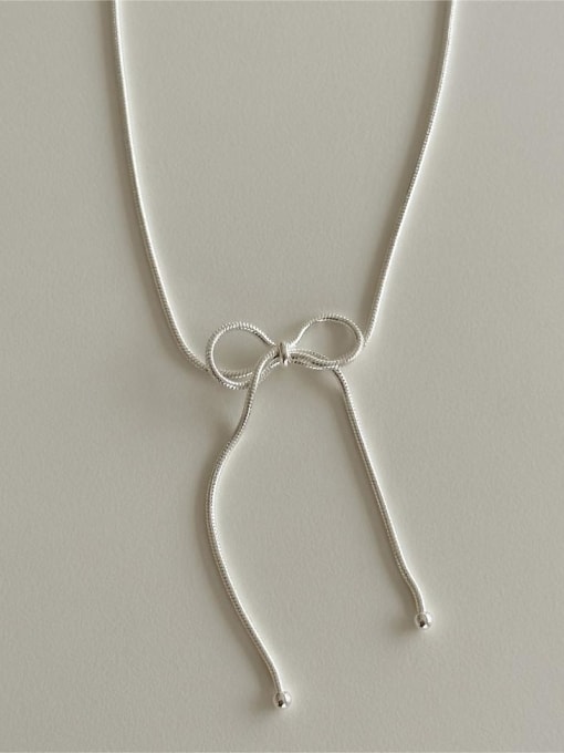 Boomer Cat 925 Sterling Silver Bowknot Minimalist Necklace