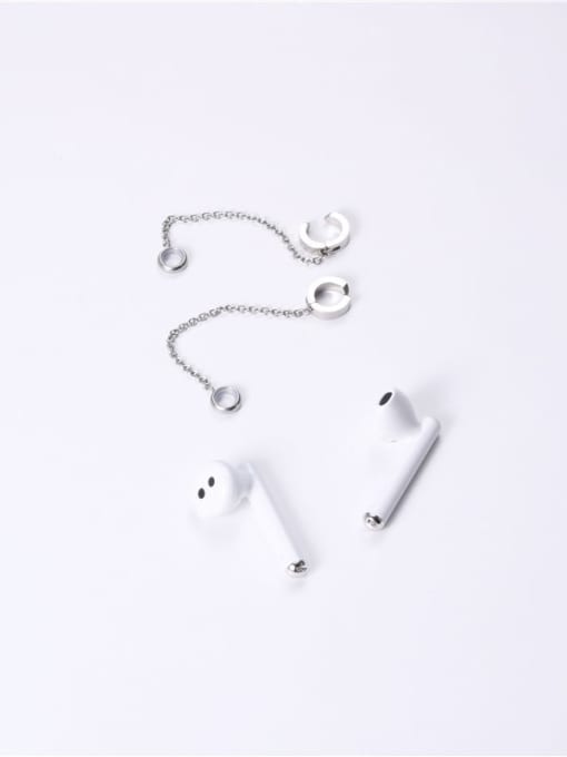 GROSE Titanium Tassel Minimalist Ear Chain Earring 2