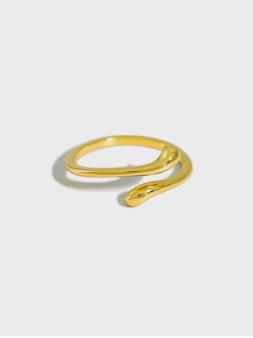 DAKA 925 Sterling Silver Water Drop Minimalist Band Ring