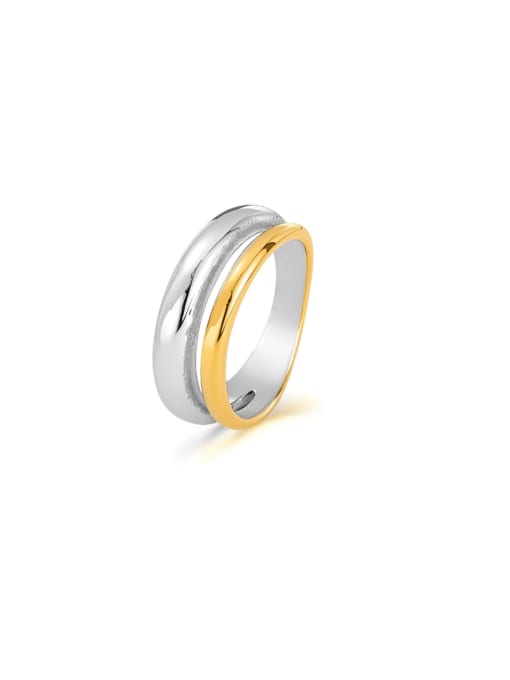 GJ709 US 7 Stainless steel Geometric Minimalist Stackable Ring