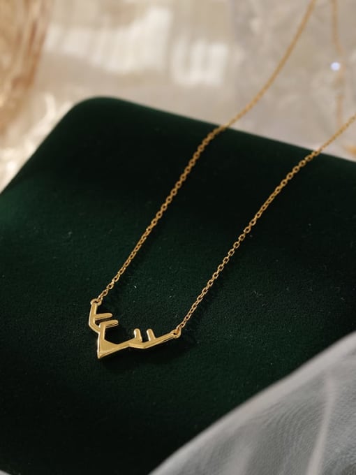 NS1073 gold 925 Sterling Silver Deer Minimalist Necklace
