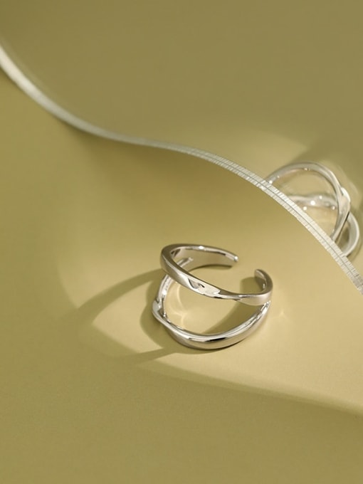 DAKA 925 Sterling Silver Irregular Minimalist Band Ring 1